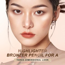 SACE LADY Double-Headed Highlighter Contour Pencil, Silky Smooth Highlight Bronzer Pen Easy Reshape Scuplt Bronze Face Makeup (01, 0.11Oz)