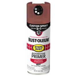 Rust-Oleum 384756 Stops Rust Custom Spray 5-in-1 Automotive Primer Spray, 12 oz, Flat Red