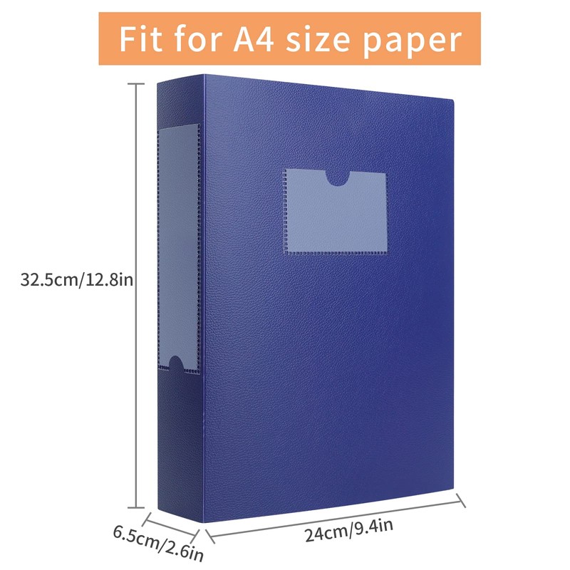 HUA JIE 2 Pack A4 Storage File Boxes Archives Case,65mm