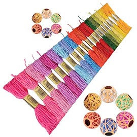 32Pieces Hair Accessory Includes 20 PCS Hair Accessory Colorful Hair String Hair Thread Yarn and 12PCS Acrylic Dreadlock Beads Hair (Multicolor)