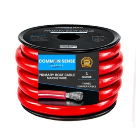 1 Gauge Primary Boat Cable - 16 ft Marine Grade Wire Tinned Oxygen-Free Copper - 1 AWG UL 1426 Standard PVC Wire for Boat, Automotive, Speakers, Camper & Trailers