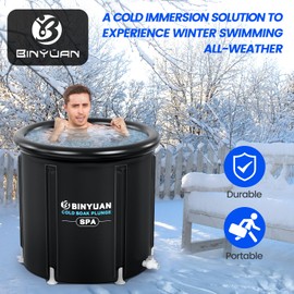 BINYUAN XL Ice Bath Tub for Athletes With Cover 99 Gal Cold Plunge Tub for Recovery, Multiple Layered Portable Ice Bath Plunge Pool Suitable for Gardens, Gyms and Other Cold Water Therapy Training