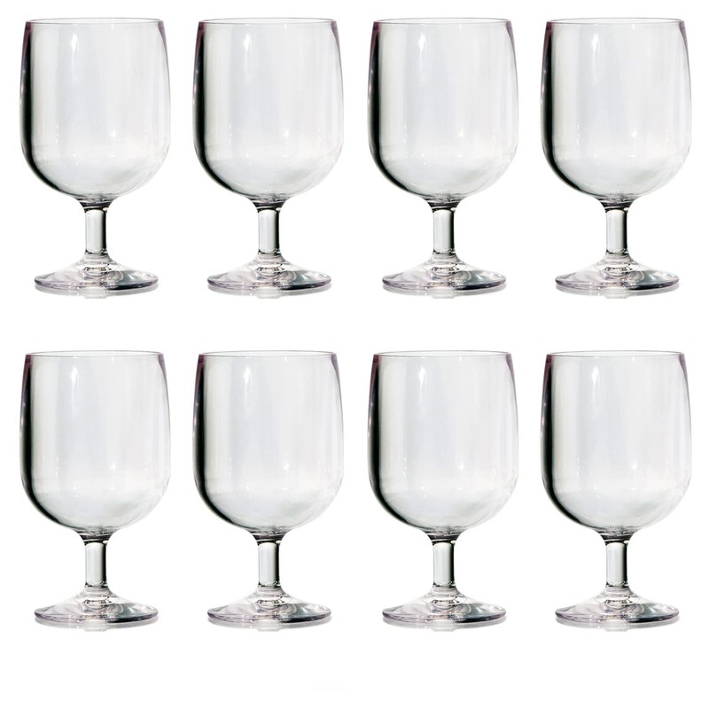 US Acrylic Stackable 8 ounce Plastic Wine Stems in Clear
