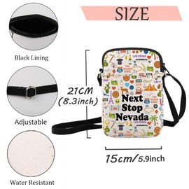 JXGZSO Nevada State Travel Gift Next Stop Nevada Cosmetic Zipper Bag Nevada Trip Makeup Bag Nevada Landmark Travel Gift, Next Stop Nevada Crossbody