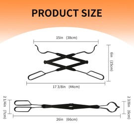 Heavy Duty 26'' Fireplace Fire Pit Campfire Firewood Tongs, Portable Log Grabbers, for Fireplaces, Fire Pits, Campfires, Wood Stoves, Camping, Bonfires, indoor/outdoor camping fireplace tool (Black)