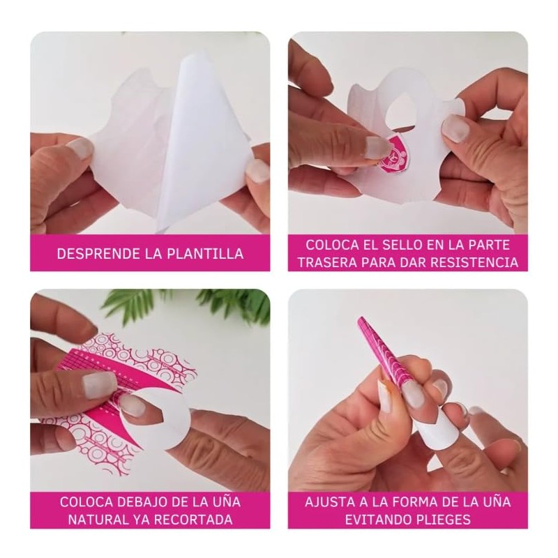 MC NAILS MARIA CIBELES Formas Esculturales para Uñas Acrílicas Rosas,