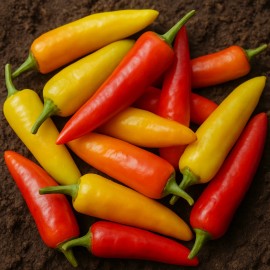 Richie’s Growth Market Hungarian Hot Wax Pepper Seeds, Heirloom, Non-GMO, Medium Heat, Free Shipping - 300 Seeds