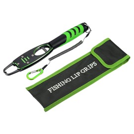 PATIKIL Fish Lip Clip with Scale, 40Lbs(18kg) Aluminum Alloy Fishing Lip Clip Professional Fish Grabber Fish Control Tackle Tool for Fishing Gear, Green