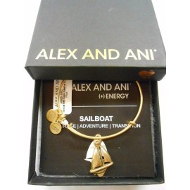 Alex and Ani SAILBOAT Expandable Wire Bracelet Rafaelian Gold NWTB&C