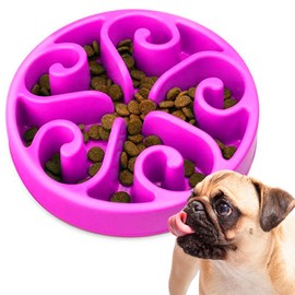 Edipets, Dog Bowl, Anti-Slinging Bowl, Slow Feeding, for Medium and Large Pets, Interactive Bowl, Extends Feeding Time (Purple)
