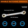 HARFINGTON Double Box End Ratcheting Wrench 16mm-18mm CR-V Steel Metric