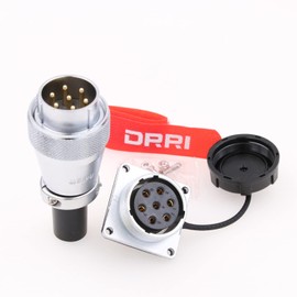 DRRI WEIPU Heavy Duty WS28 7-Pin Metal Aviation Circular Bulkhead Connector Male Plug Female Socket for Industrial Control Systems.