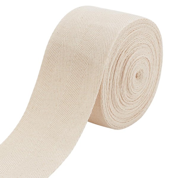 BENECREAT 10 m x 60 mm Cotton Twill Tape, White