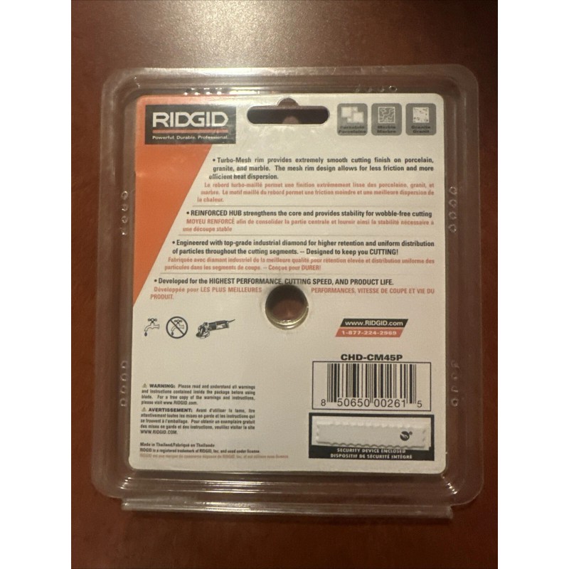 RIDGID 4.5-inch Continuous Rim Diamond Blade with Mesh Rim Brand