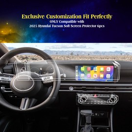 EUEKY 6PCS 2025 Hyundai Tucson Soft Screen Protector - 12.3 Inch, Glossy