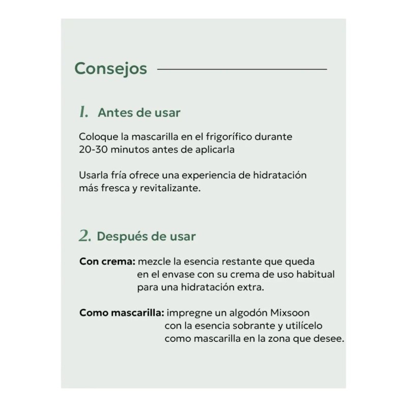 Mixsoon Mascarilla Facial Daily Mask Hidratante 10 Pack