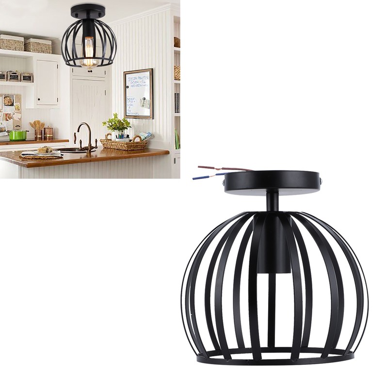 E27 Rustic Cage Chandelier Pendant Light Ceiling Lamp Shade for
