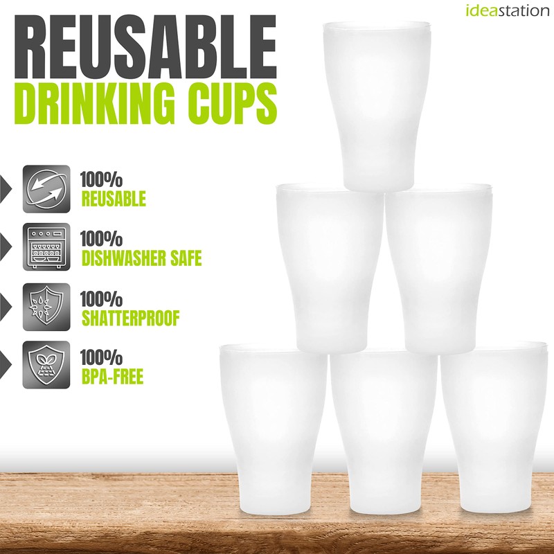 idea-station Plastic Cups 12 x 450 ml - Transparent -