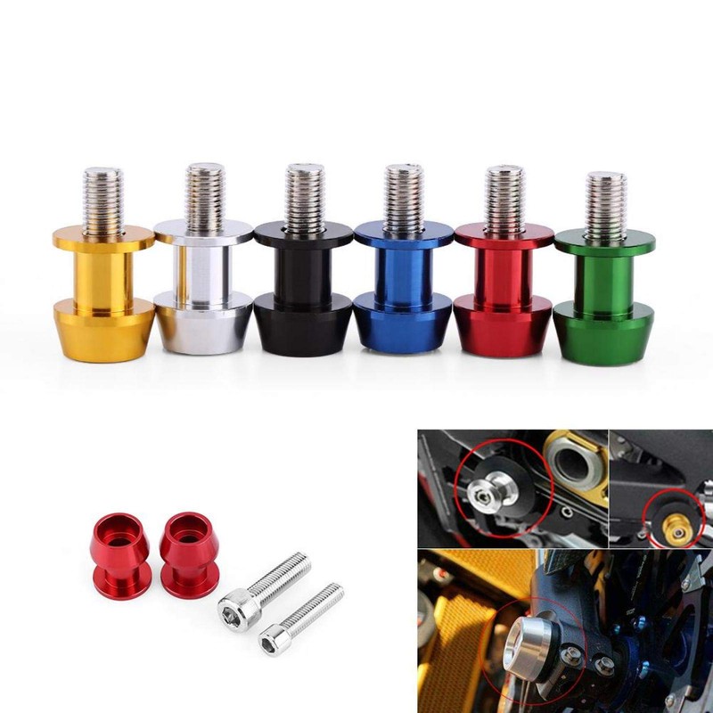 Voluxe 8mm Motorcycle CNC Swing Arm Spool, Aluminium Alloy Sliders
