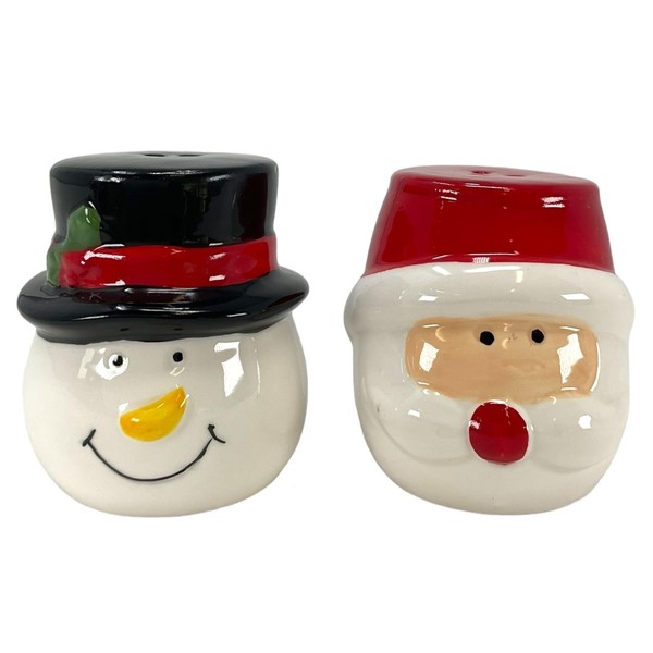 Generic Holiday Christmas Tree with Gift and Santa with Snowman