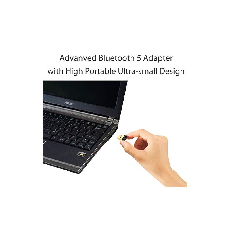 ASUS Adaptador USB USB-BT500 Bluetooth 5.0 con diseño ultrapequeño, retrocompatible