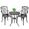 Withniture Cast Aluminum Patio Bistro 3Piece Set Rust-Resistant OutdoorTable Set
