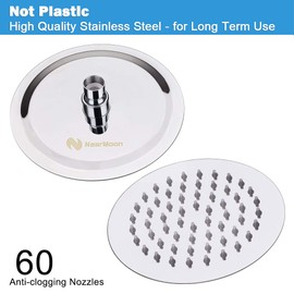 NearMoon - Cabezal de ducha de lluvia, diseño ultrafino, aumento de la presión, impresionante experiencia, alta presión, alto flujo de acero inoxidable (6 pulgadas, acabado chapado en cromo)