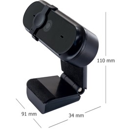 SCHWAIGER WCM10 Webcam Video Camera Video Chat 1280 x 720P HD with Microphone Lens Cover Plug & Play Streaming Video Conference Video Calls Black