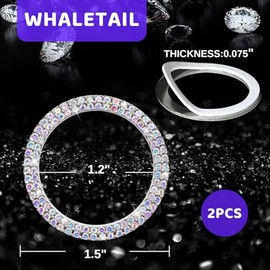 Whaletail Whaletail 2PCS Bling Crystal Rhinestone Car Engine Start Ring Stickers, Key Ignition & Knob Ring Decoration, Push Start Button Bling Ignition Ring Stickers for Women