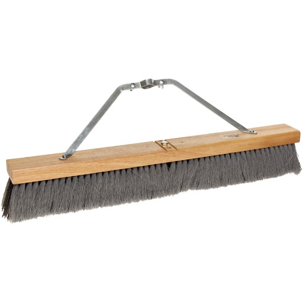 Weiler 44581 24" Block Size, Hardwood Block, Flagged Gray Polystyrene Fill, Contractor Medium Sweeping Broom