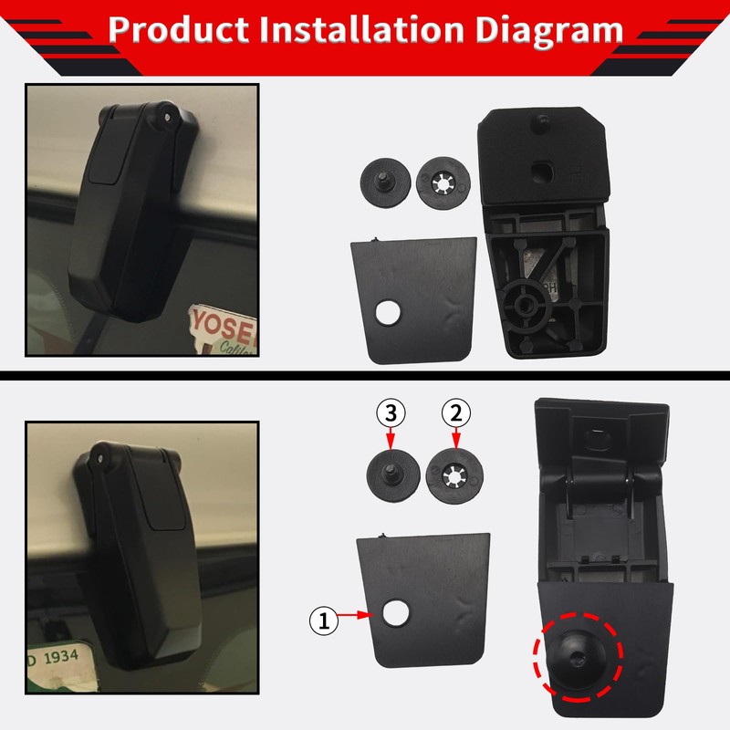 MCMMLDM Rear Window Hinge Liftgate Glass Hinge Set Left &