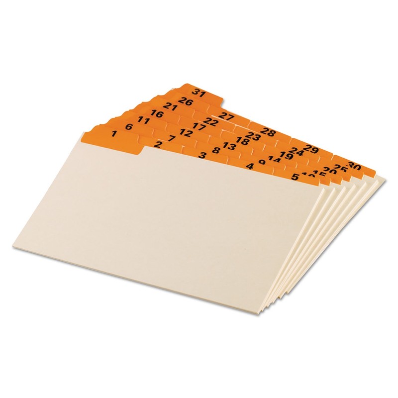 Oxford 05832 Laminated Tab Index Card Guides, Daily, 1/5 Tab,