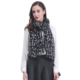 Lina & Lily Birds Print Women's Scarf Shawl Wrap Lightweight (Mini birds - black)