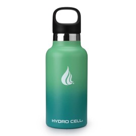HYDRO CELL Stainless Steel Water Bottle with Straw & 2 Standard Mouth Lids (32oz 24oz 20oz 16oz) Keeps Liquids Hot or Cold w/Double Wall Vacuum Insulated Leak Proof Sport Design (Mint/Green 16oz)