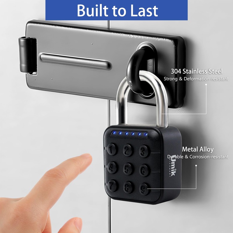 UMIK UMIKSMART Combination Lock with Code, Smart Padlock 6-Digit Password