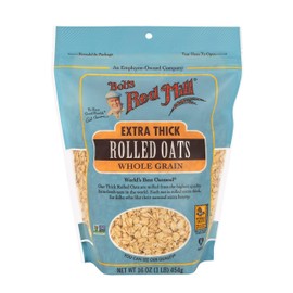 Bob's Red Mill Extra Thick Rolled Oats, 16 Oz (Pack of 1) - Non GMO, Whole Grain, Vegan, Kosher