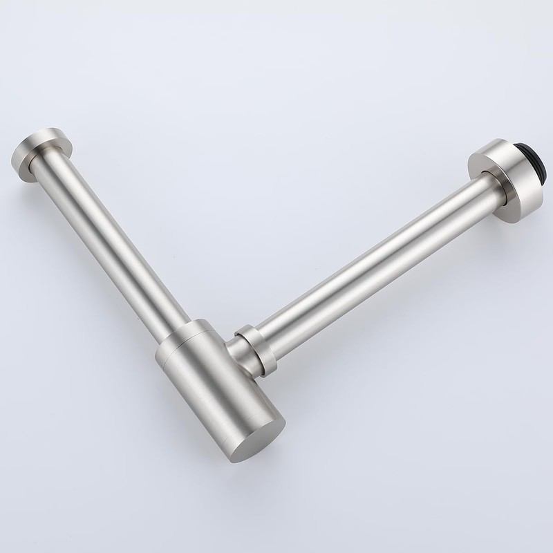 RANDOM Brass Round Bottle P-Trap 1 1/4,Raise and Lengthen Adjustable