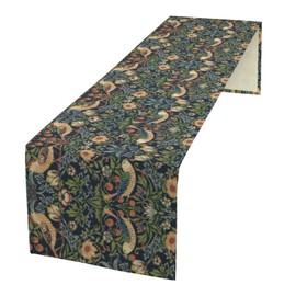 William Morris Strawberry Thief Table Runner Vintage Flowers Table Runner for Dining Table Decor 13 x 60 Inch