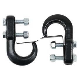 Mytee Products 2 Pc Tow Hook for Trucks - 10,000 lbs Capacity - Black Powder Coated Forged Steel Universal Recovery Tow Hook w/Safety Latch Clip for Jeep, Chevy - Tow Truck Accessories