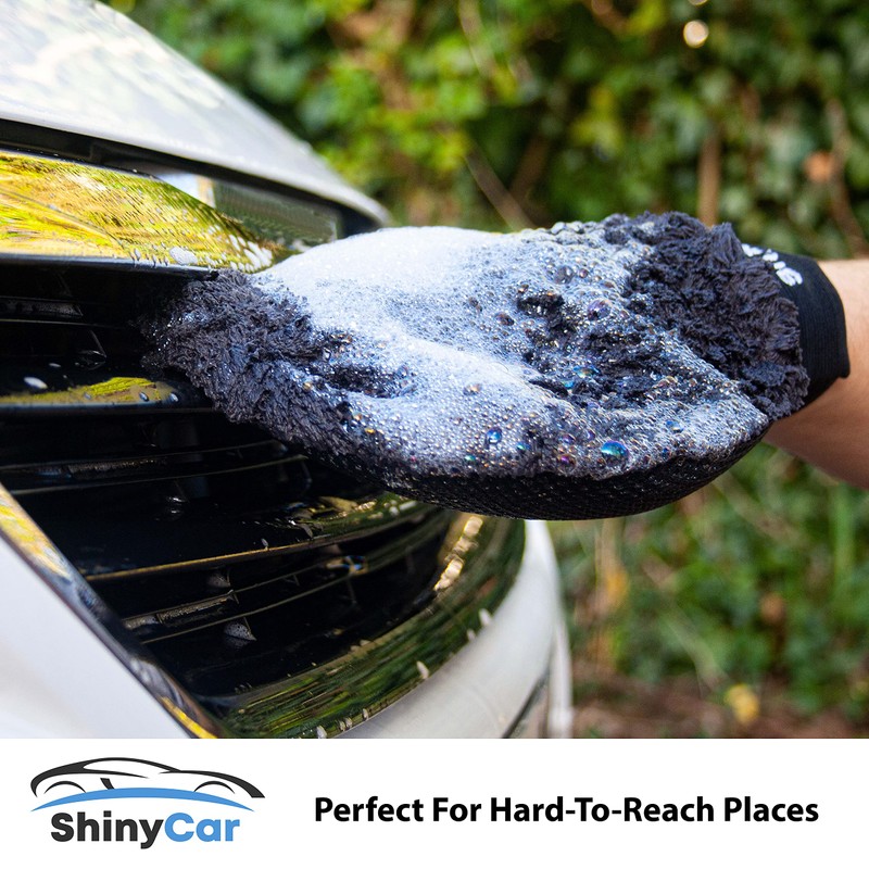 ShinyCar® UK: Premium 2x Professional Car Wash Mitts: Microfibre Noodle