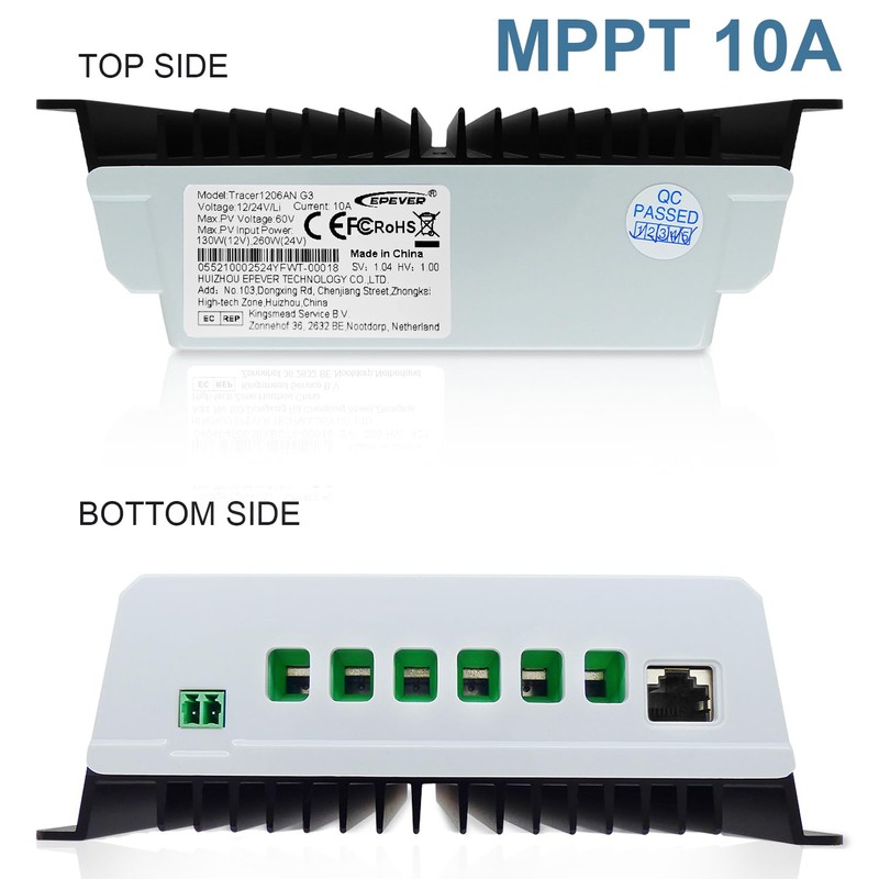 EPEVER MPPT Solar Charge Controller 10A 12V 24V Auto, Max