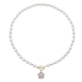 AIFUYUDM Pearl Necklaces for Women, Birthday Gifts for Women Fashion Artificial Pearl Necklace Women's White Pearls Necklace Choker for Brides Wedding Party Accessories, Mothers Day Gifts for Mum