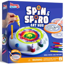 Klever Kits Spin Art for Kids, Spin Spiro Machine Kit, Arts & Crafts Paint for Boys & Girls, Painting Spinner Toys Kits, DIY Birthday Gifts for Kids Age 6 and up