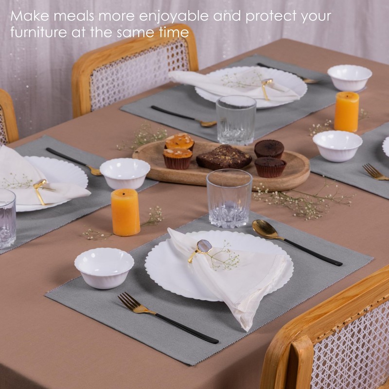 Woven Chindi Placemats Grey Pure Cotton Kitchen Clothing and Dinner