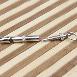 Wwyan Silver Pets Whistle Adjustable Pet Training Sound Control Stainless Steel Puppy Bark Whistles with Suspendable Key Chain Dogs