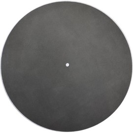 Genuine Leather Turntable Platter Mat - Charcoal Gray Suede