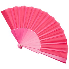 eBuyGB Folding Handheld Pretty Hand Fan Wedding Party Accessory Pocket Sized Fan For Wedding Gift, Party Favors, DIY Decoration, Summer Holidays, Home Décor, Fuchsia