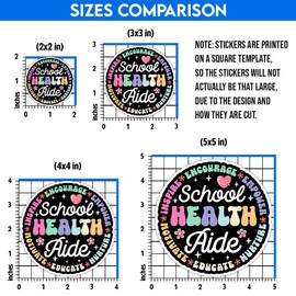 HOSALA School Health Aide Sticker, School Nurse Sticker, Med Student Healthcare Medical Worker Gift, Med Office Clinic Classroom Decoration Laptop Tablet Water Bottle Luggage Helmet Vehicles