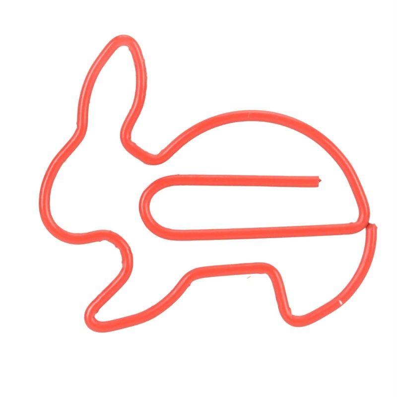 100 Pcs Rabbit Shaped Paper Clip Creative Cute Cartoon Animal