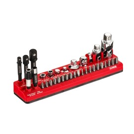 ARES 70751 - 34-Piece Socket Accessory Set - Includes Adapters, Universal Joints, Bit Holders, and Bits - Magnetic Organizer for Ideal Accessory Storage